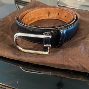 Men’s black leather Gucci belt